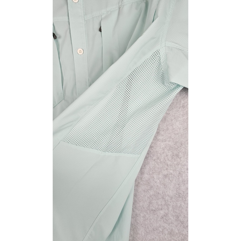Mens SIMMS G4 Fishing Shirt Size 2XL XXL Long Sleeve Light Green - Picture 7 of 14